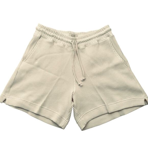 AYR‎ The Waffle Cone Short Seashell Pima Cotton High Rise Elastic Drawstring-S - Picture 1 of 6